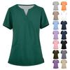 Women's Fashion V-neck Short Sleeve Workwear With Pockets Printed Tops Summer Tops For Women