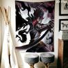 Black Clover Wall Tapestry Aesthetic Wall Hanging Printed Fabric Blanket Decorative Tapestries for Bedroom Living Room Home Decor
