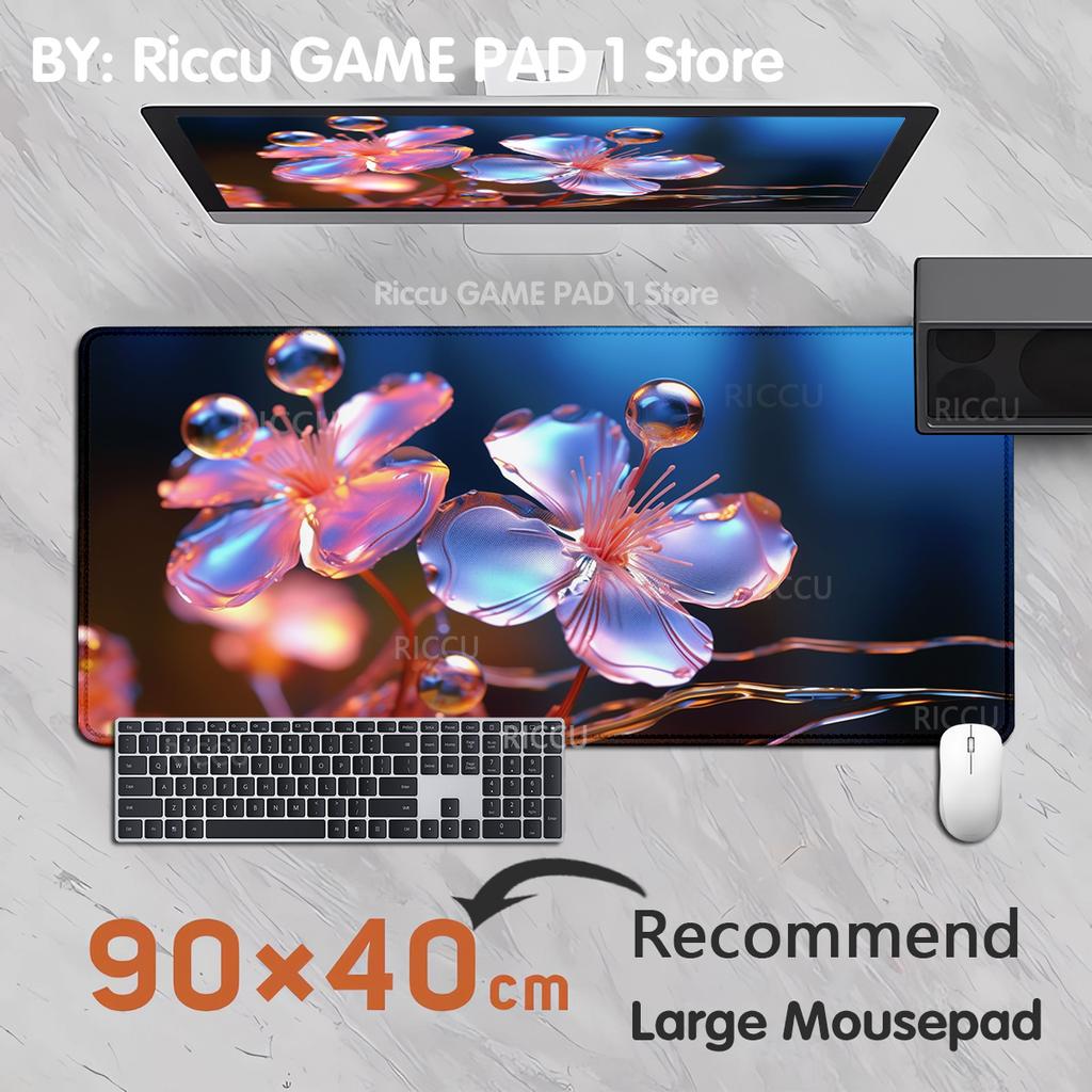 PC peripherals Anime vivid glass flower Mouse pad Desk XXL 400x800x2mm Gamer Keyboard Laptop Carpet Esports Non-slip rubber mat