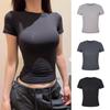 2025 Быстросохнущий Спортивный Топ с Коротким Рукавом Облегающего Кроя для Йоги для Женщин