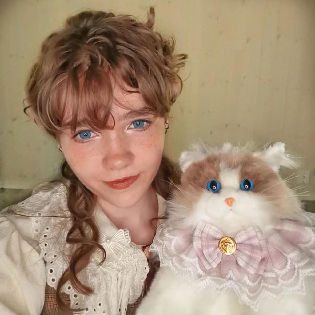 Chongker Handmade Realistic Cat Backpack Stuffed Cat Gift for Pet Lovers Gift for Women (Backpack)