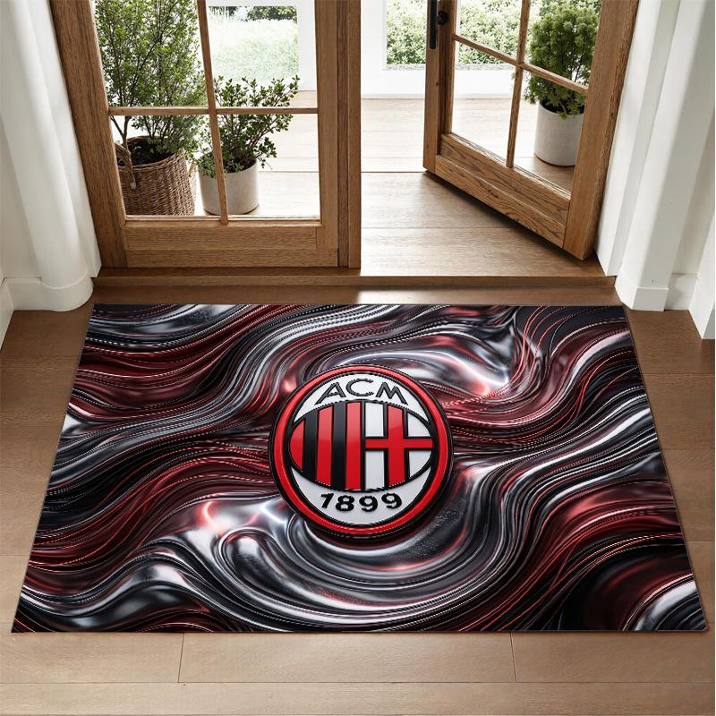 Ковер из хрустального велюра в дизайне AC Milan, мягкий декоративный коврик для прихожей спальни