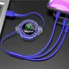 LQLT3 3 In 1 Data Cable Scalable Phone Fast Charging Cable Car Accessories For Skoda Octavia Fabia Kamiq Kapoq Kodiaq Rapid Superb