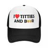 Индивидуальная панк-унисекс кепка-тракер I Heart Titties And Beer, регулируемая бейсболка для взрослых, унисекс, женская, спортивная, папина кепка