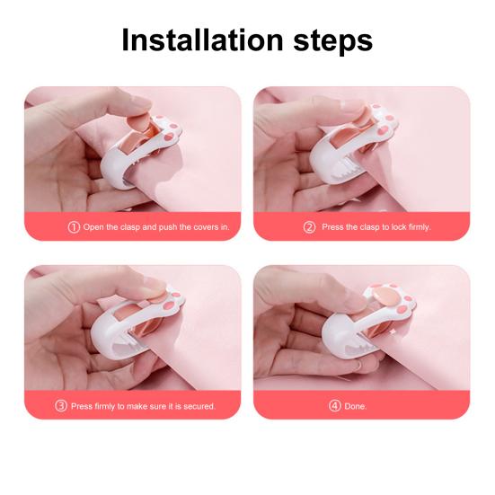 4 шт. зажим для простыни, фиксирующий простынь, безыгольный, практичный, милый, кошачья лапка, фиксатор одеяла, аксессуары для дома