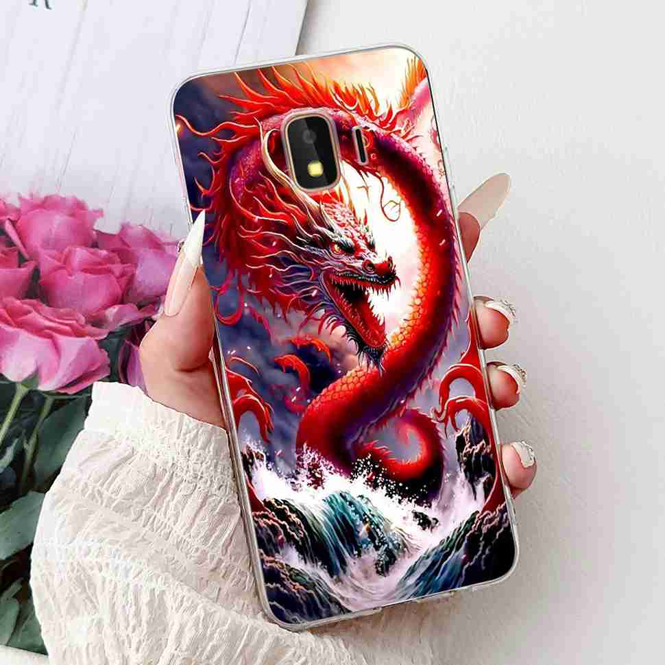 Чехол для Samsung Galaxy J2 Core 2018 Цветочный Дракон Мягкий Силикон ТПУ Задняя Крышка Для Samsung J2 Core J2 Pro 2018 Чехлы для Телефонов Сумки