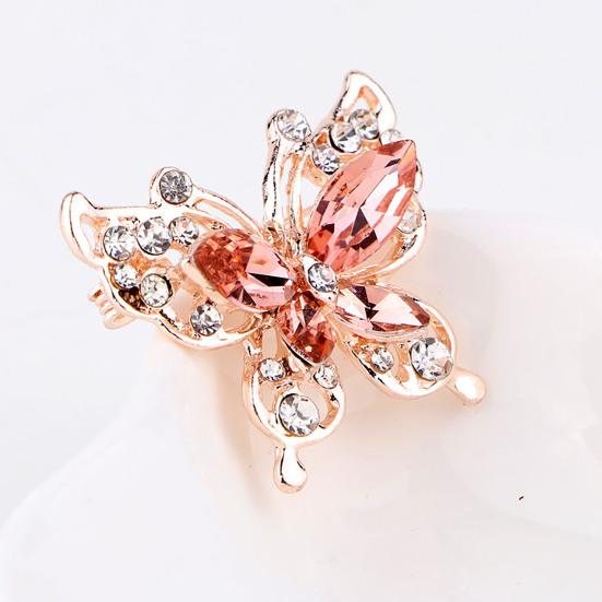 Женская брошь в форме бабочки из нержавеющей стали со стразами разных цветов для выпускного вечера