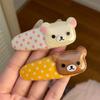 1Pc Kawaii Rilakkuma Bangs Side Clip Cartoon Cute Wave Point Bb Hair Clip Sweet Versatile Hairpin Hair Decoration Birthday Gift
