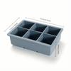 1 Ice Cube Without Lid, 6 Square Food-grade Silicone Ice Cube Mold, Ice Cube Tray, Ice Cube Maker, Whiskey Ice Cube Mold