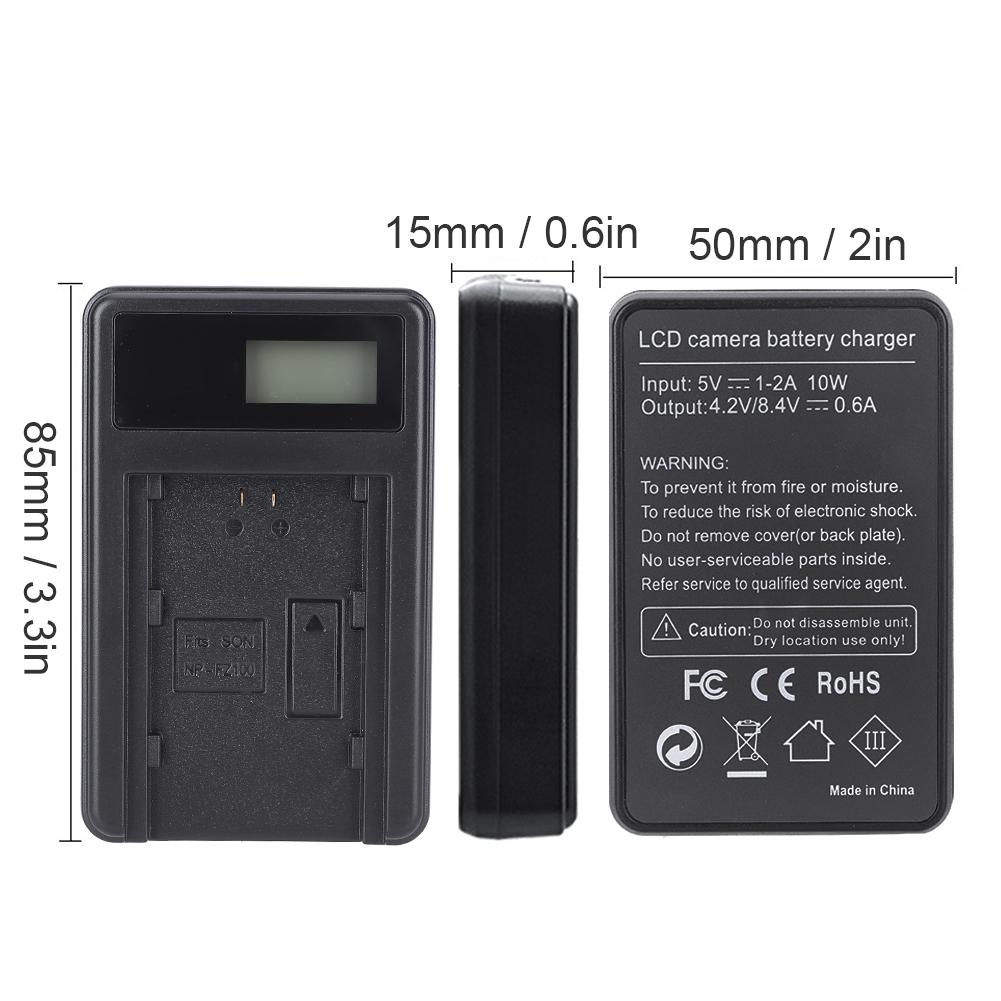 SEIVI NP FZ100 LCD Charging Display USB Single Slot Camera Battery Charger for Sony A7RIII A7R3 A9 7RM3