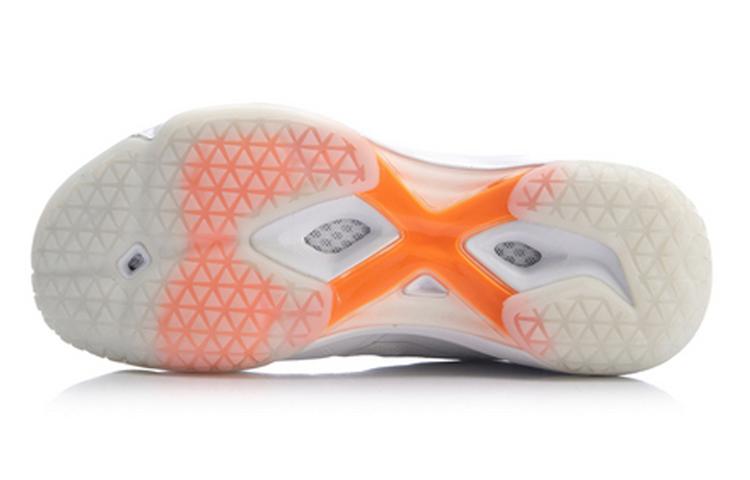 Li Ning Raid 2 Сетчатая Амортизация Устойчивая к истиранию Нескользящая Низкие Бадминтонные Кроссовки Женские Оранжевый Белый AYAP004-3