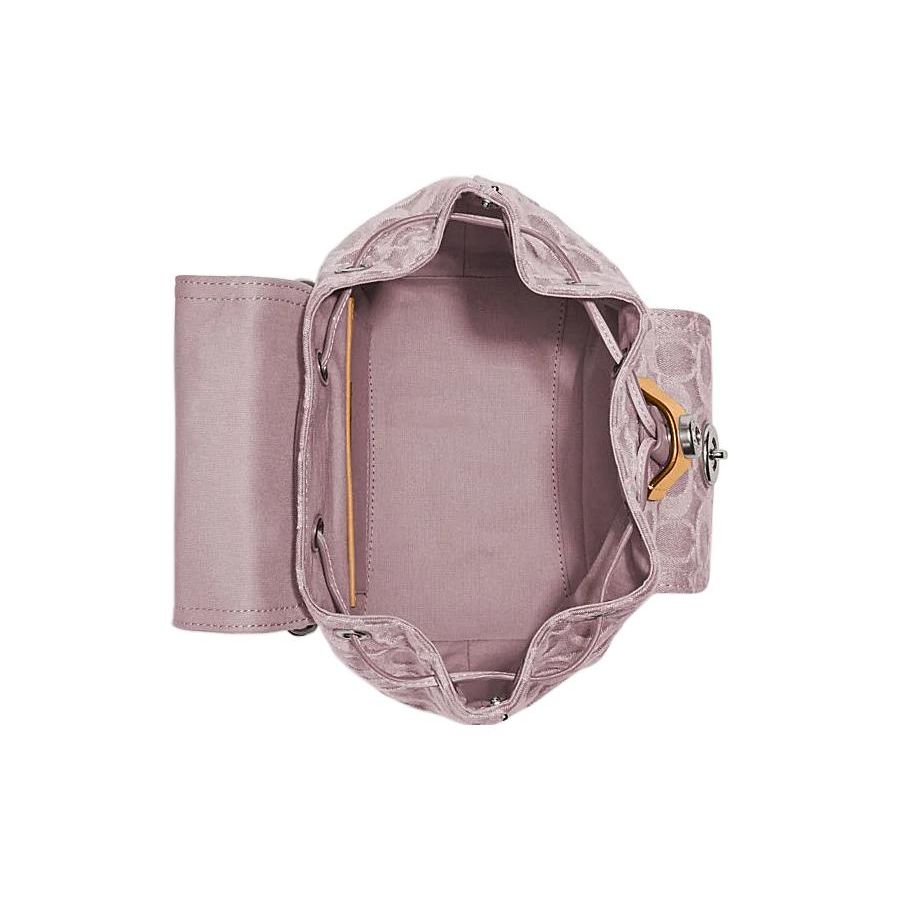 Coach Riya 23 Solid Color Letter Logo Lock Classic Floral Fabric Backpack Women backpack Pink CJ833-LHPPU