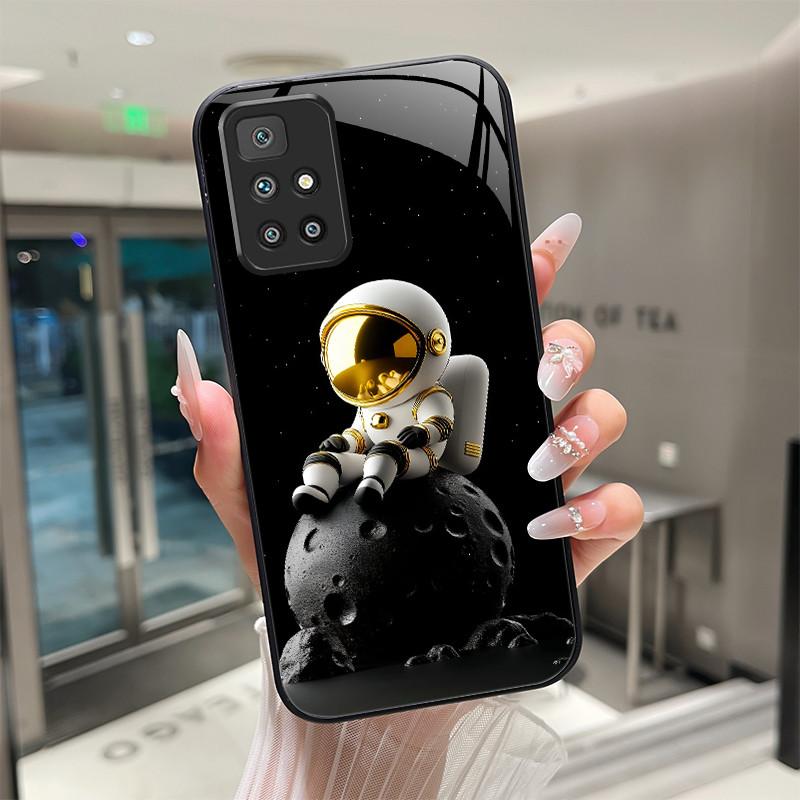 For Xiaomi Redmi 10 Prime 2022 Phone Case Tempered Glass Hard Shell flower Cute cats Coque For Redmi10 10Prime 2022 Back Cover