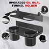 Two Drip Cups Oil Funnel Holder Heavy Duty Fluid Drain Funnel Kit Funnel Storage Rack  Oil Storage