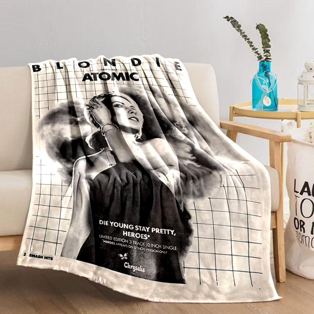 Monochrome Vintage Music Art for all seasons blanket lunch break throw gift
