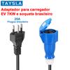 TAYSLA CEE Female Plug Adapter to 20A 3 Pins Brazilian plug Socket 7KW 32A to 3.5KW 16A Adapter Connector for 7KW EV Charger