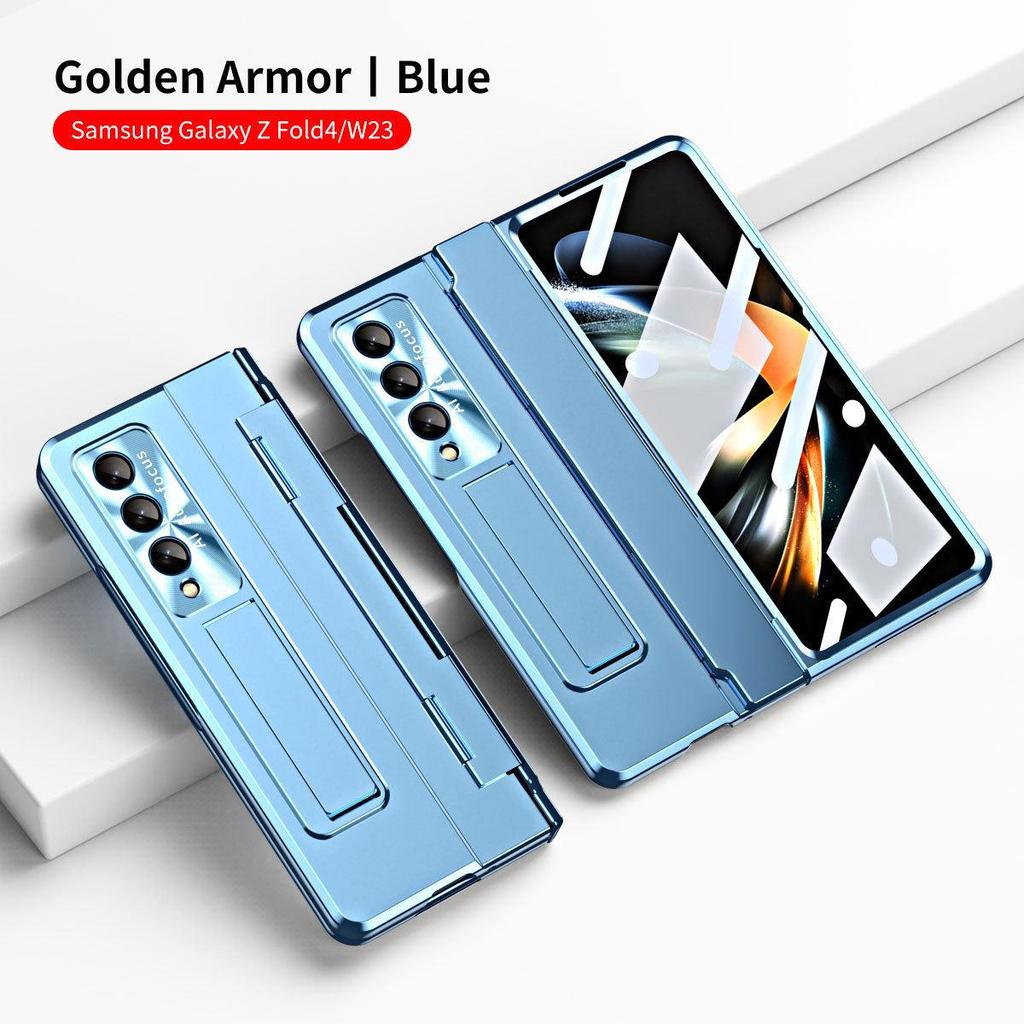 Совместимый чехол для телефона Samsung Z Fold 7/6/5 со слотом для стилуса, подставкой, плоским шарниром и полной защитой от падений