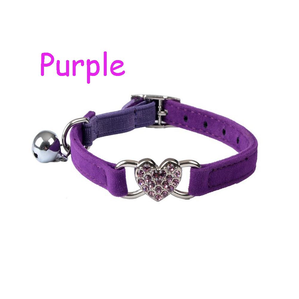 Puppy Cat Kitty Elastic Velvet Pet Necklacce Bell Heart Shape Dog Collar