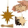 Inkdotpot 40pcs Wooden Ornament with Holes 3.5" Unfinished Predrilled Natural Wood Slices for Crafts Wooden DIY Christmas Ornaments Hanging Ropes