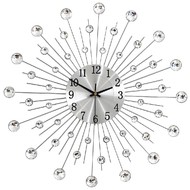 Beaded Diamond Crystals Jeweled Wall Clock For Living Room Decoration Gifts