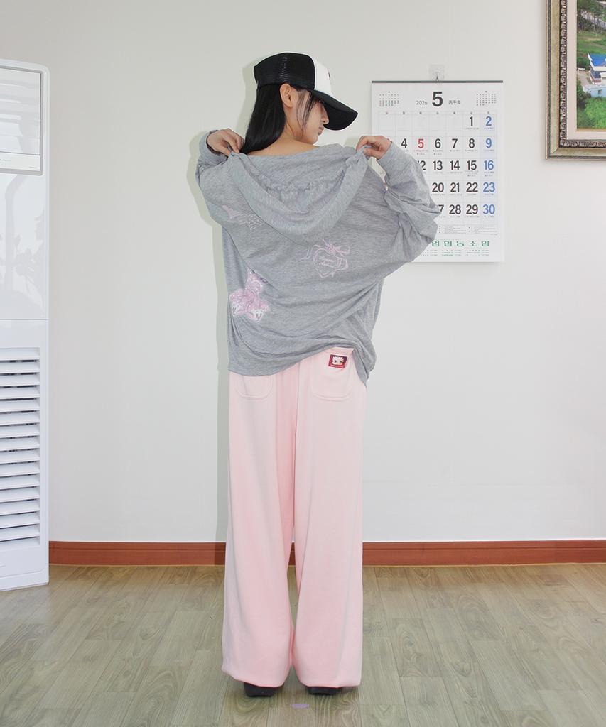 RONRON Betty Boop Lettering Sweat Jogger Pants Soft Pink