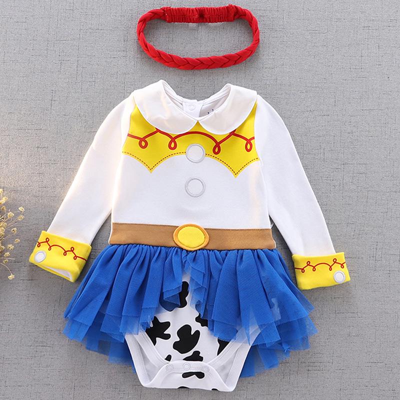 Baby Girls' Halloween Costume - Short-Sleeved Pullover Romper with Mesh Skirt