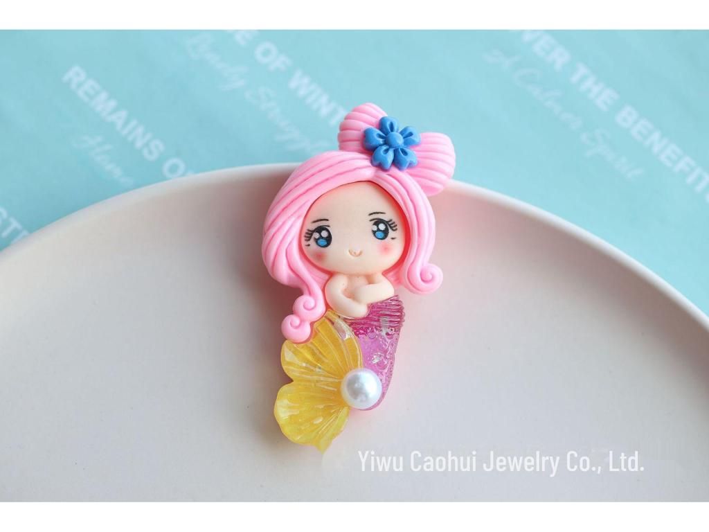 Кукла-русалка с жемчужной ракушкой и пайетками, магнит на холодильник и коробка для хранения украшений