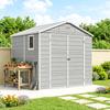 7.9ft x 6.2ft Aluminium Frame and Plastic Wall Shed, with Foundation - Light Grey