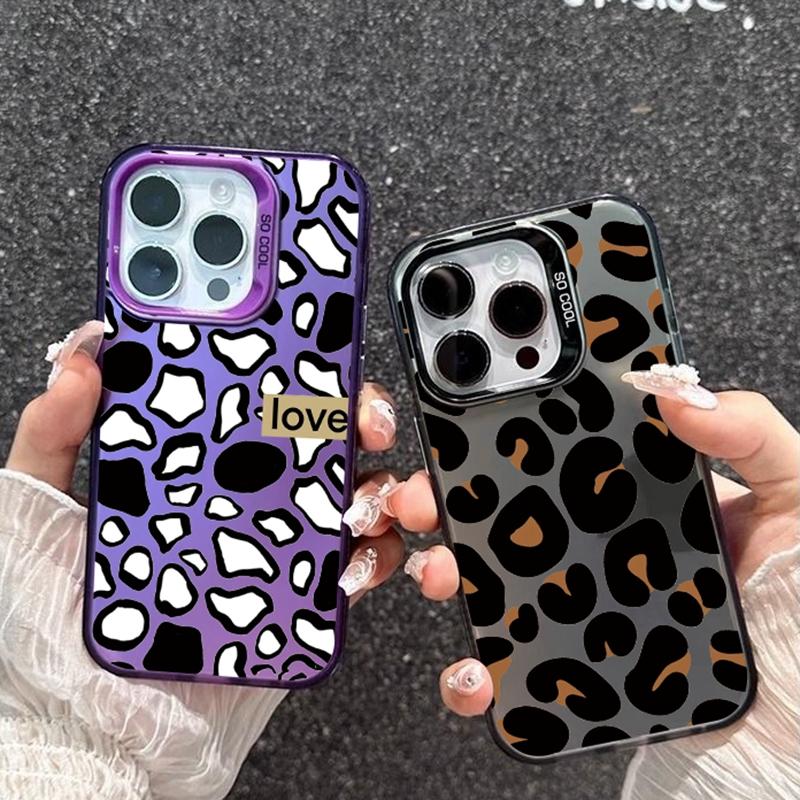 Милый чехол с леопардовым принтом для iPhone 16 Pro Samsung A55 A35 M35 S24 FE Xiaomi Redmi Note 13Pro 14C Huawei Honor 200, противоударный чехол-бампер для телефона с защитой от царапин