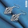 925 Sterling Silver Geometric Piercing Earrings Fashionable Wedding Jewelry