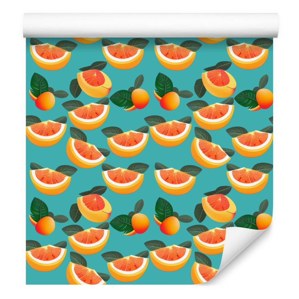 Summer Fruits Wallpaper Turquoise and Sea for Living Room and Bedroom 50x1000