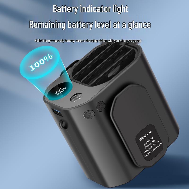 Compact High-Speed Waist & Neck Clip-on Fan for Outdoor and Construction Use