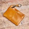 Мини-портмоне из натуральной кожи, маленький кошелек для мужчин и женщин, коричневый, винтажный, Повседневный, маленькая сумка для кредитных карт, карман на молнии, сумка для ключей NASVA