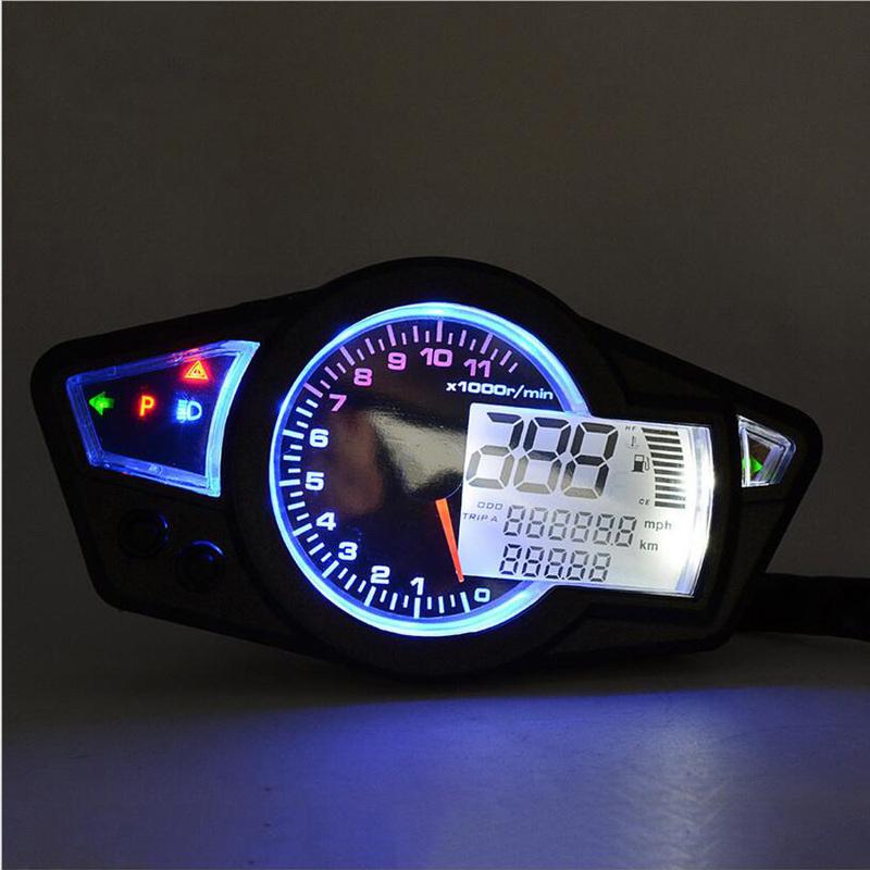 11000 об/мин 12 В ЖК Цифровой Спидометр Тахометр Одометр Мотоцикл Km/h Подсветка для всех мотоциклов