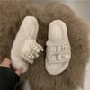 2024 Women's New Slippers Outdoor Slippers Thick-soled Flip-flops Plush Warm Autumn Comfortable Cotton Slippers