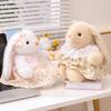 Small Fresh Flower Skirt Rabbit Doll Plush Toy Cute Pastoral Rabbit Soothing Sleeping Doll Catching Machine Doll