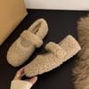 Flat-bottomed Lamb Wool Shoes for Women's Winter Wear 2025 New Velvet Beanie Shoes with Mary Jane Single Shoes