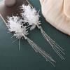 Korean Bridal Headdress Handmade Crystal Fairy Hairpin Wedding High-end Hair Accessories Winter Feather Pair Clip Side Clip