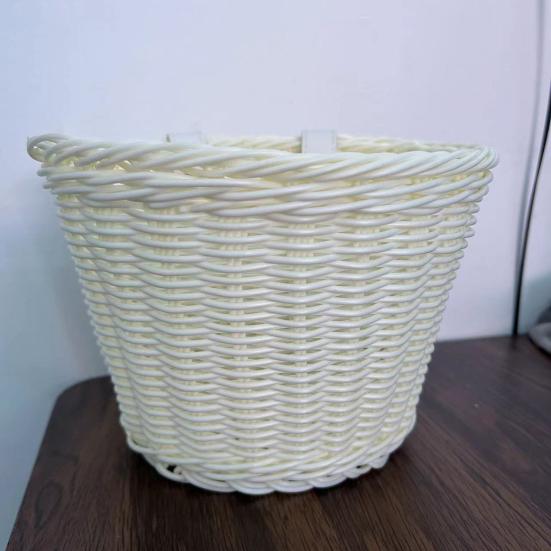 Hand Woven Bicycle Basket Large Capacity Strong Load Bearing Easy Installation Handlebar Bike Front Basket Replacement