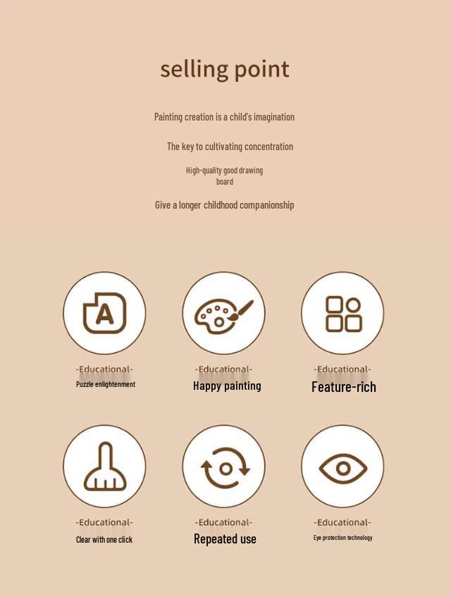 Kids' LCD Writing Tablet - Erasable Drawing & Color Painting Toy