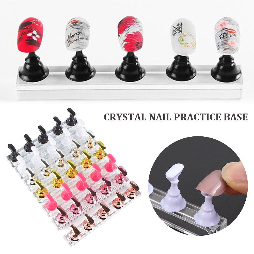 1 комплект, держатель для накладных ногтей, тренировочная подставка, держатель, основа, сплав, кристалл, лак для дизайна ногтей, дисплей, маникюрные инструменты