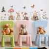 Cartoon Little Rabbit Tree Stump Forest Bedroom Living Room Home Wall Background Decorative Wall Stickers