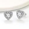 Zodiac Heart Shaped Cubic Zirconia Stud Earrings Minimalist Elegant Jewelry For Women