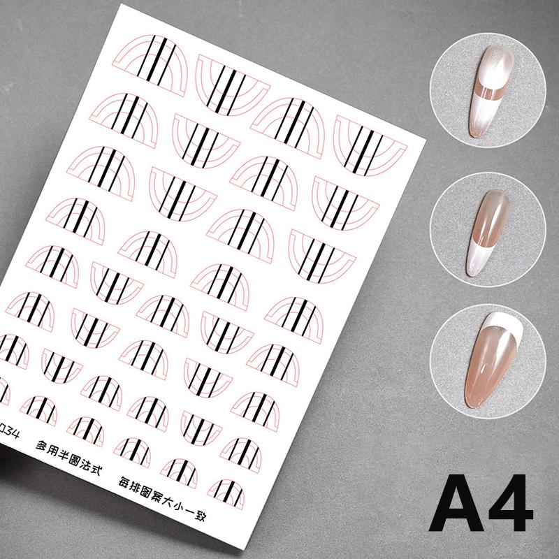 1 лист прозрачных наклеек для французского маникюра, прочные наклейки для дизайна ногтей, трафареты для французского маникюра своими руками, 3D-инструменты для укладки
