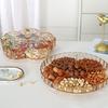 Поднос для закусок с крышкой, 6 отделений, пластиковый пыленепроницаемый, удобный в уходе круглый поднос для еды для сухофруктов