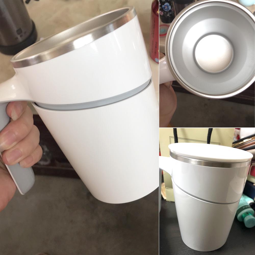 Fiu 470ml Elegant Non-fall Insulation Suction Water Tea Coffee Cup Mug White Innovation Magic
