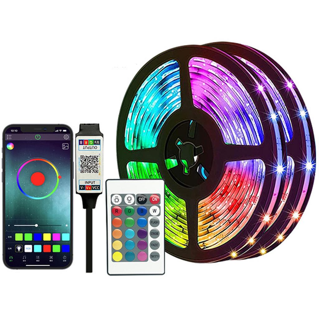 Светодиодные ленты RGB 5 В, 12 светодиодов/метр, 5050 RGB, светодиодные ленты, ИК-пульт дистанционного управления