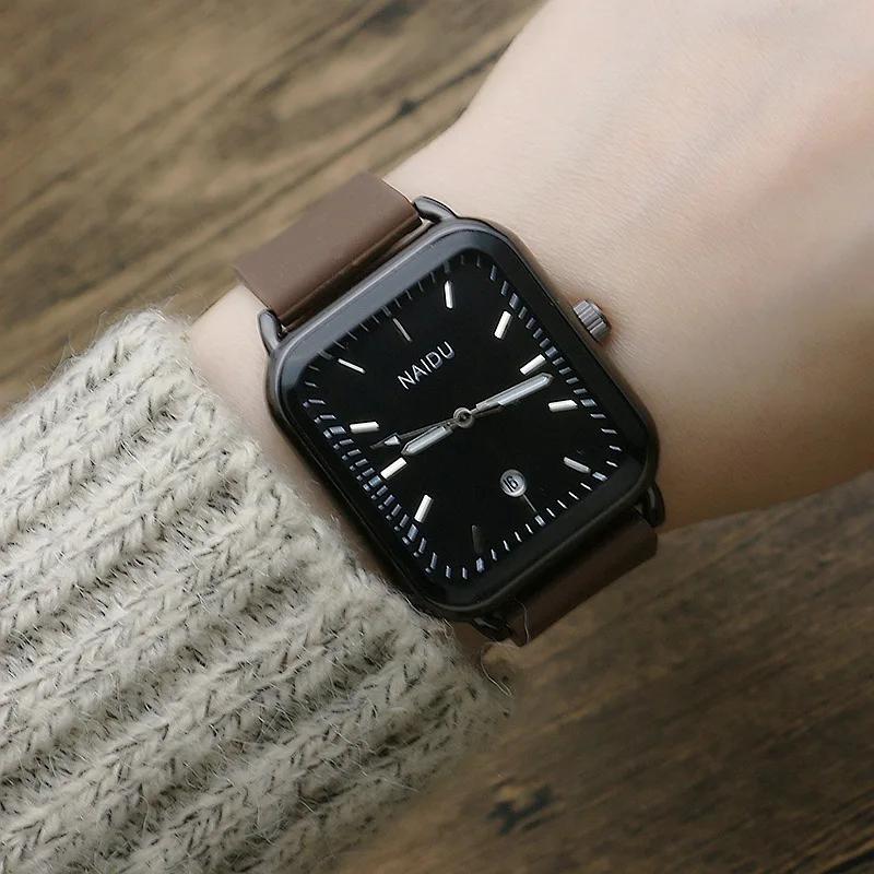 Прямоугольный календарь мужские женские часы модные студенческие силиконовые часы ремешок простые кварцевые часы Relogio Feminino Zegarek Damski