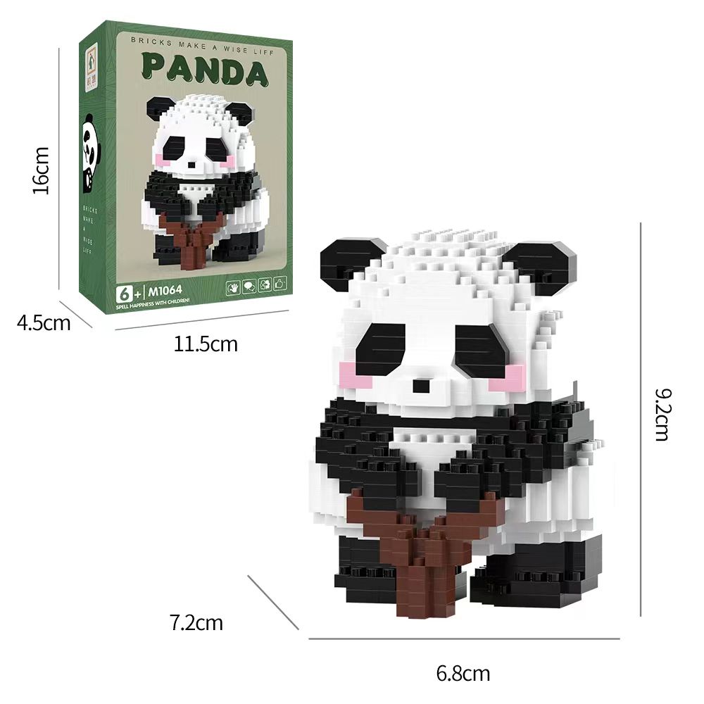 Любители панд Креативные микро строительные блоки 3D мини-модель Набор Moc Diy Подарок Рождественский декор Детские игрушки