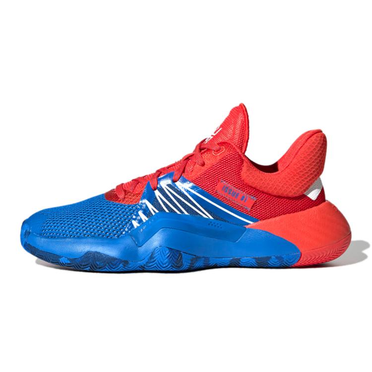 adidas ДОН. Проблема №1 Нескользящие Износостойкие Низкие Детские Баскетбольные Кроссовки Красный Синий EF2932